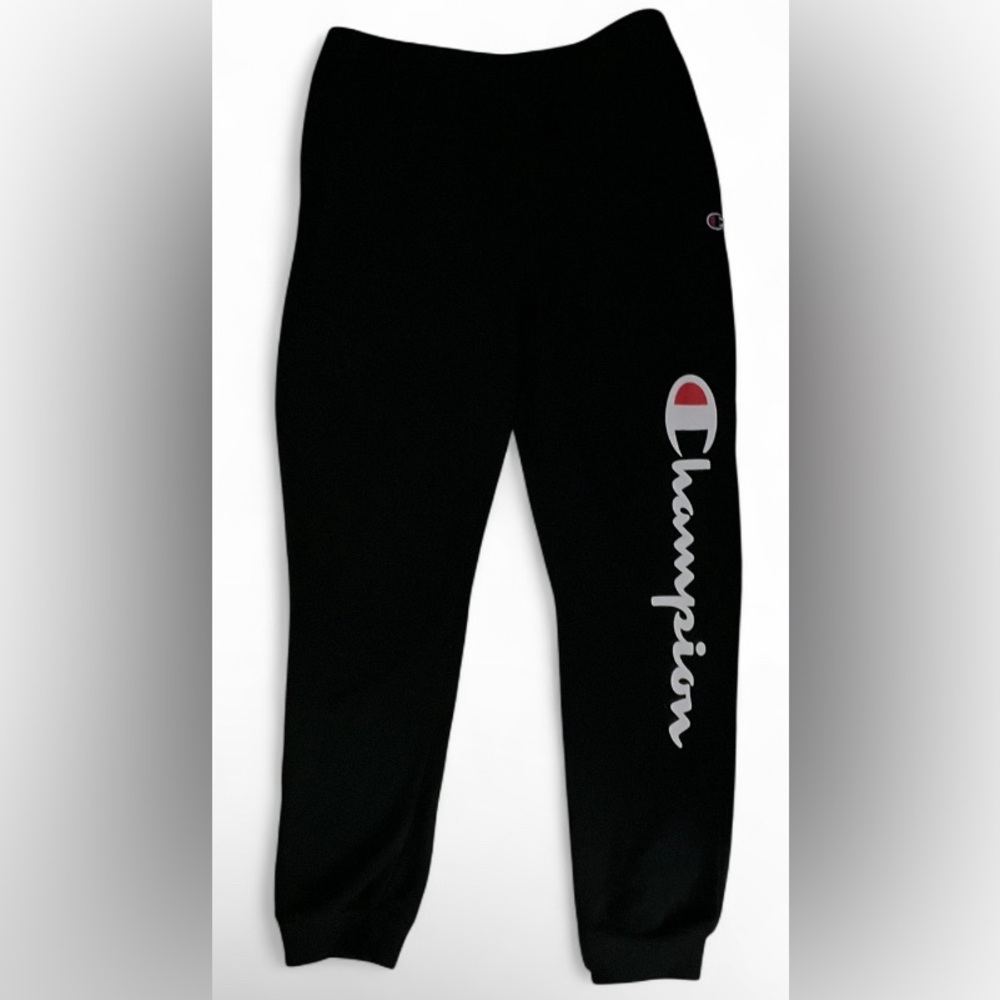 Champion Joggers Jet Black Cotton Sweatpants Men’s  Size XL